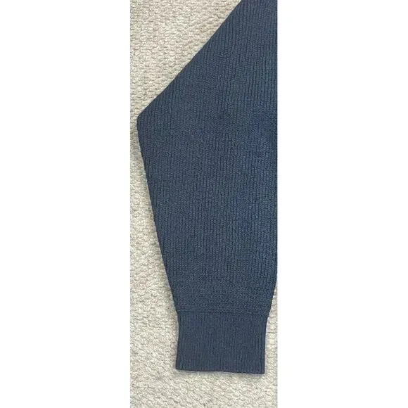 L.L. Bean Vintage Men's Blue 1/4 Button Up‎ Fisherman Sweater Size XL